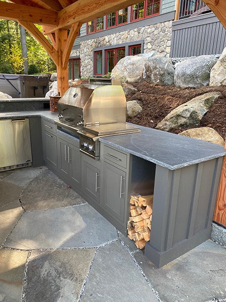 Outdoor Kitchen Cabinets in a Pavilion