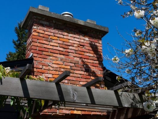 Vintage brick chimney.